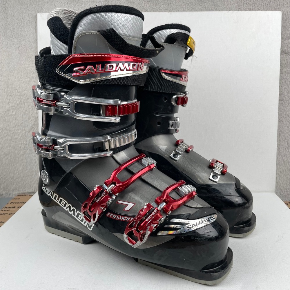 Salomon Mission 7 Ski Boots Energyzer 70 Black Red - Mens Size 27/27.5 (M 9/10) - Picture 2 of 16